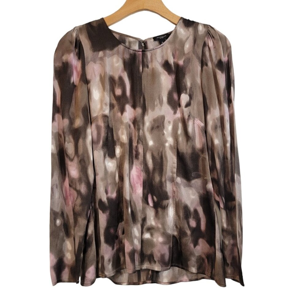 Ann Taylor Silk Blouse‎ Colorful Long Sleeve Career Classic Womens Size 0